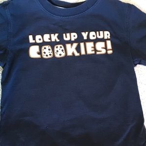 Boys Navy Lock Up Your Cookies Shirt